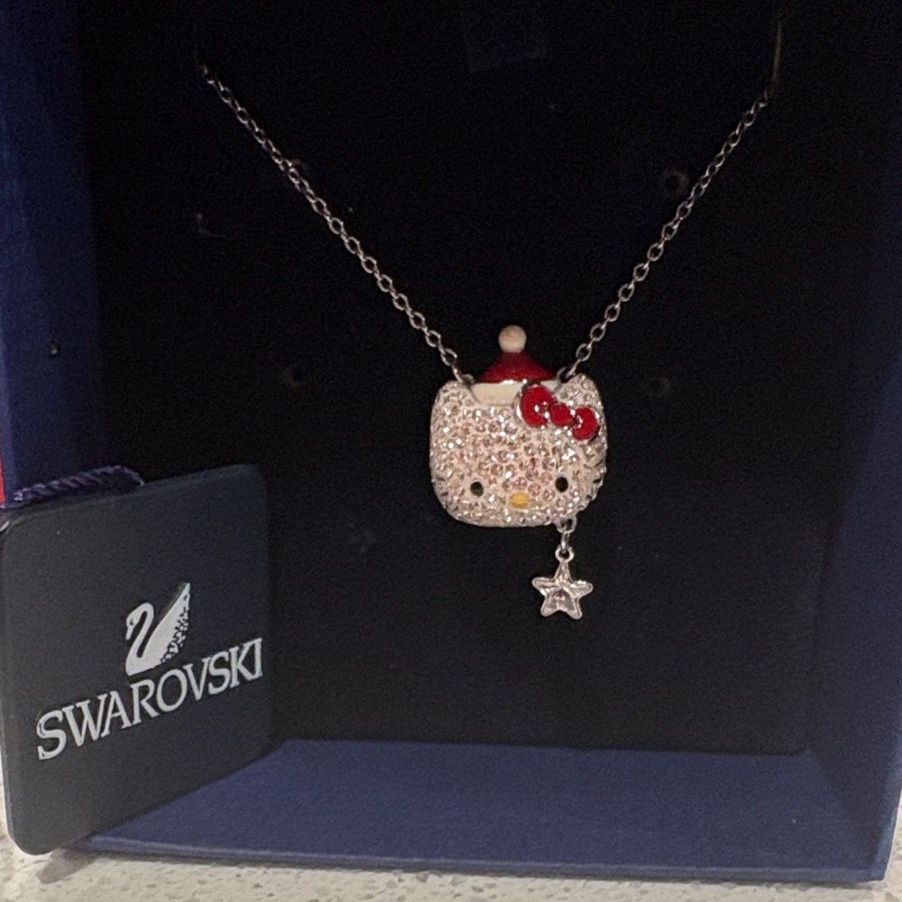 Swarovski Hello Kitty Necklace - Red and Silver